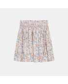 Jupe courte Shana Folk imprimé floral écrue