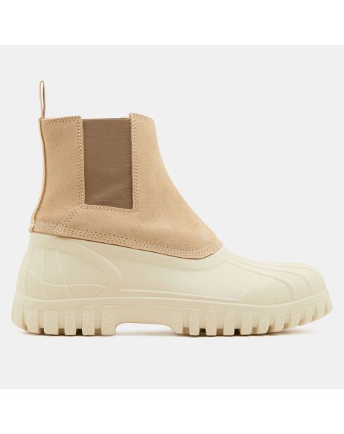 Chelsea Boots en Velours de Cuir Balbi beiges