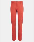 Pantalon chino en Coton bio droit Kutdroit rouge foncé