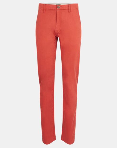 Pantalon chino en Coton bio droit Kutdroit rouge foncé