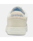 Baskets en Cuir Lt Court blanc/bleu