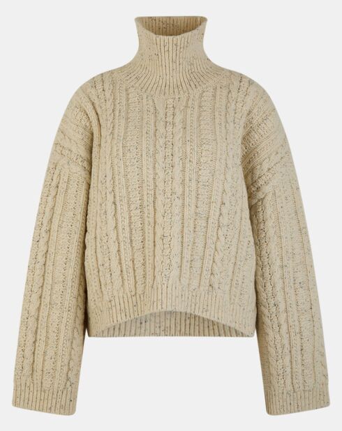 Beiger Pullover aus Wollmischung Totême