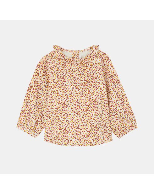 Blouse en coton bio Otop Aop écru/multicolore