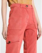 Pantalon cargo en Twill de Coton recyclé Robin rouge foncé