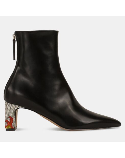 Bottines en Cuir Lete noires - Talon 6 cm