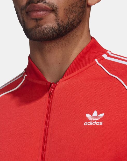 Sweat zippé rouge