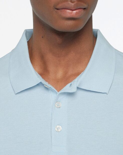 Poloc gerades Poloshirt aus Bio-Baumwolle himmelblau