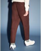 Pantalon chino jogging en Coton Nujog marron foncé