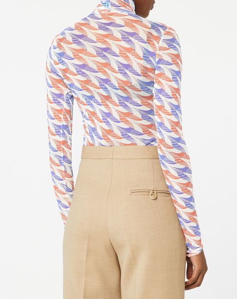 Top en Mesh imprimé multicolore