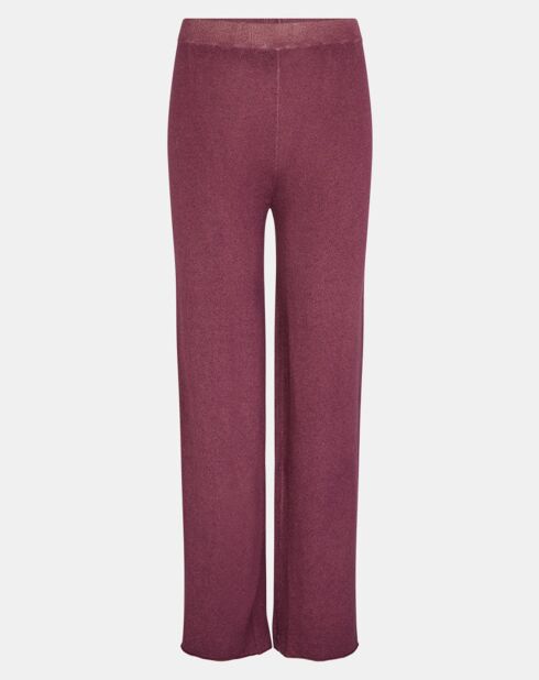 Pantalon 100% Cachemire  violet foncé