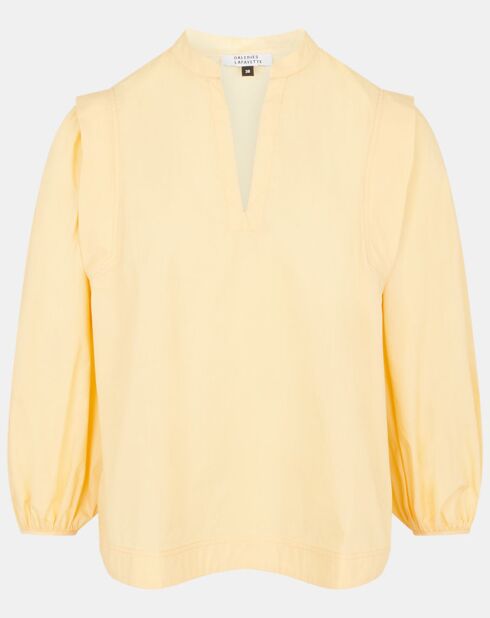 Blouse en Popeline de Coton Mimosa jaune clair