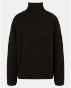 Pull en Laine & Cachemire Sydney col montant noir