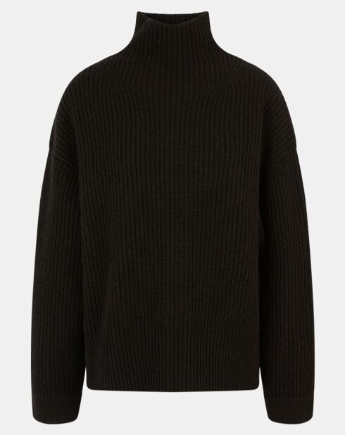 Pull en Laine & Cachemire Sydney col montant noir