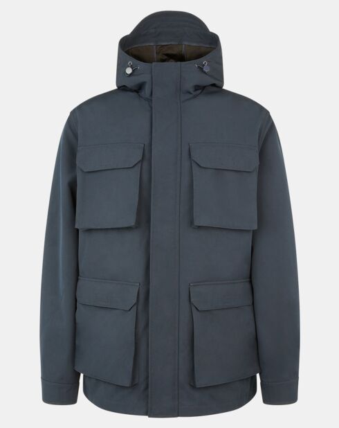 Parka droite Napocket avec doudoune amovible matelassée sans manches bleu marine