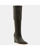 Bottes en Cuir Freja noires - Talon 8.5 cm