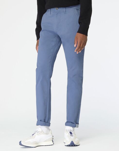 Pantalon chino en Coton bio slim Kutslim bleu vintage