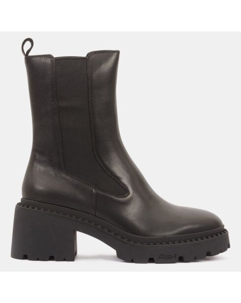 Chelsea boots en Cuir Nico noires - Talon 7 cm