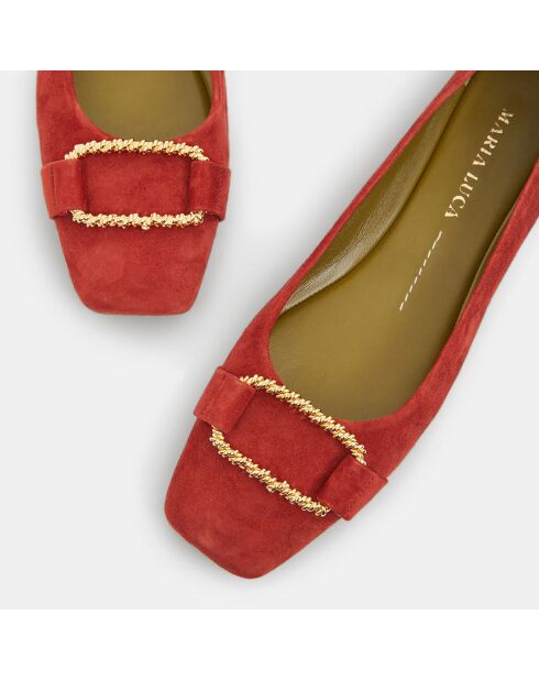 Ballerines en Velours de Cuir Erminia rouges