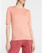 Pull en Soie & Cachemire Fifi manches courtes rose