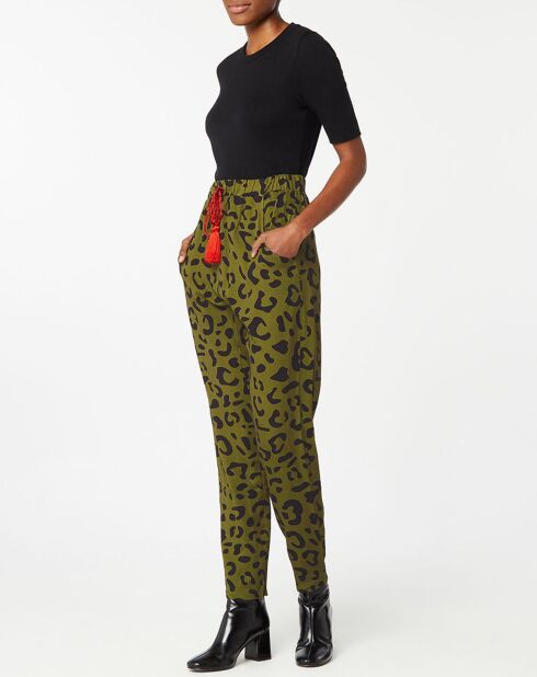 Pantalon Moskova imprimé léopard
