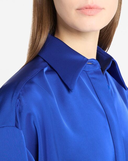 Robe satinée Candice bleu électrique