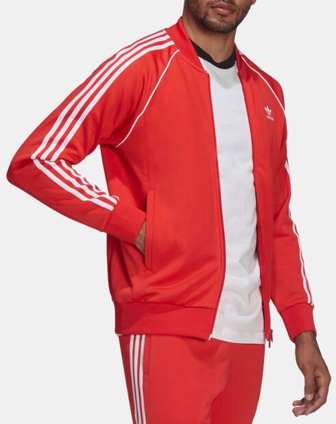 Sweat zippé rouge
