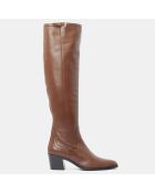 Bottes en Cuir Esteban marron - Talon 6,5 cm