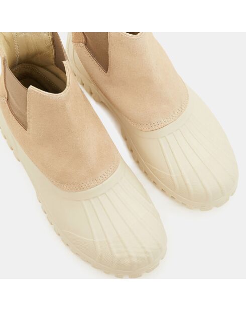 Chelsea Boots en Velours de Cuir Balbi beiges