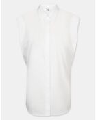 Chemise sans manches en Popeline de Coton Push blanche