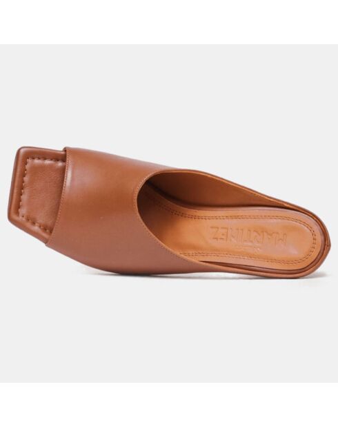 Mules en Cuir Mar Tal camel - Talon 6.5 cm