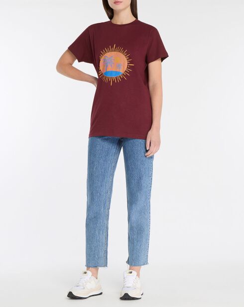 Segur T-shirt van katoen met bordeauxrode print