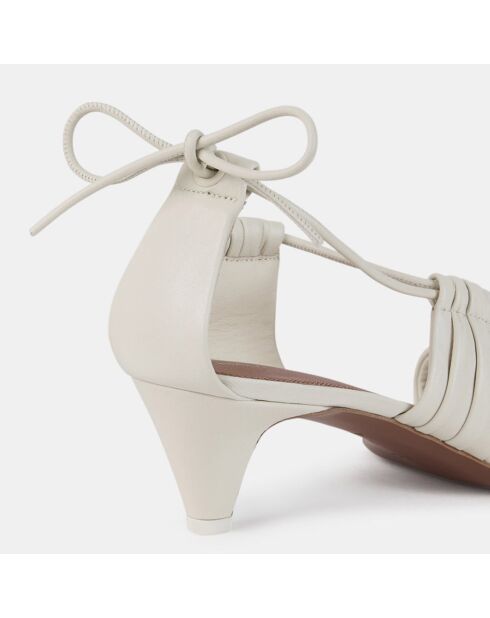 Beigefarbene Ledersandalen Alma - 5 cm Absatz