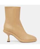 Bottines en Cuir June beiges - Talon 8 cm