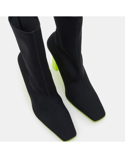 Bottines Palm Heel noir/jaune - Talon 10 cm