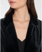 Veste blazer en Velours lisse noire