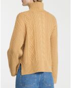 Pull en Laine & Cachemire Sydney T col montant beige