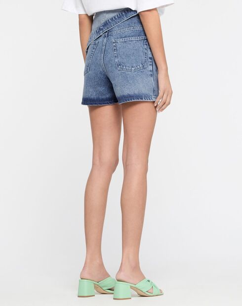 Short en jean asymétrique Classic bleu délavé