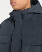 Parka droite Napocket avec doudoune amovible matelassée sans manches bleu marine