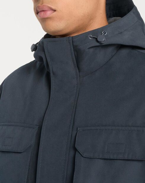 Parka droite Napocket avec doudoune amovible matelassée sans manches bleu marine