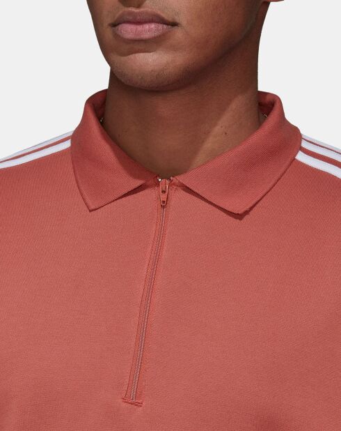 Polo droit zippé brique