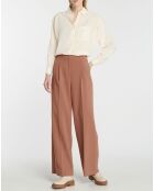 Pantalon large Romeo à ceinture élastiquée marron moyen