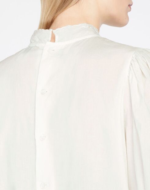 Witte geborduurde Hannah blouse
