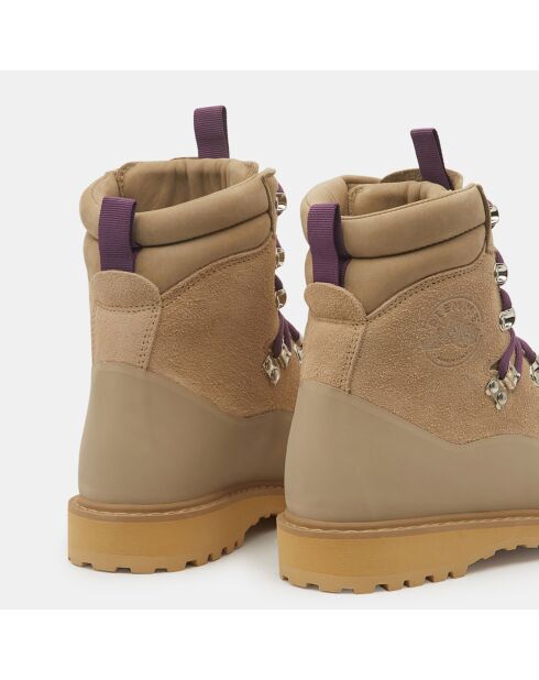 Boots en Velours de Cuir Everest beiges