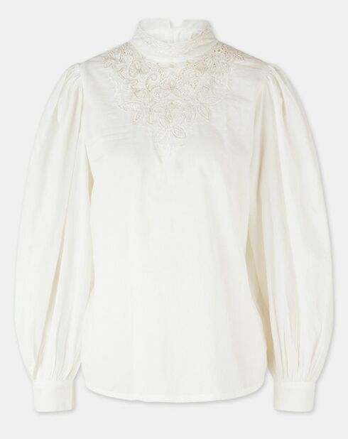 Witte geborduurde Hannah blouse