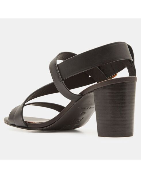 Schwarze Paola Ledersandalen - Absatz 7 cm