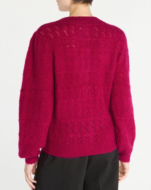 Roze vest van een mix van mohair en wol van Jules