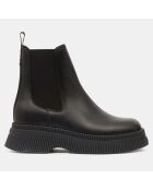 Chelsea Boots en Cuir Semelles Creepers noires - Talon 5 cm
