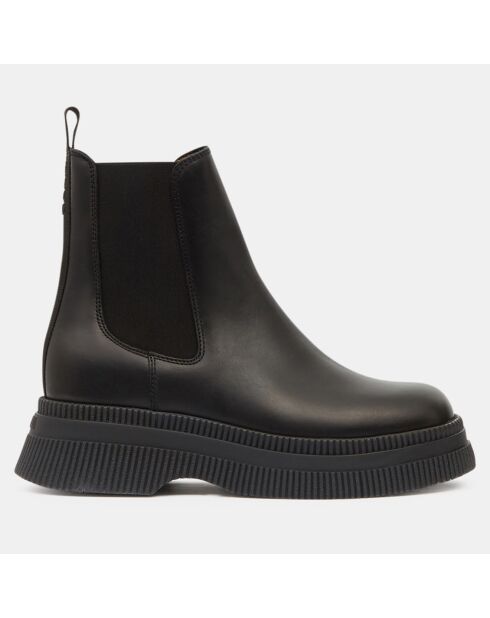 Chelsea Boots en Cuir Semelles Creepers noires - Talon 5 cm