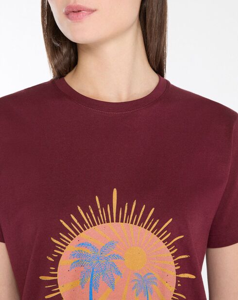 Segur T-shirt van katoen met bordeauxrode print