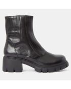 Boots en Cuir matelassées noires - Talon 5,5 cm